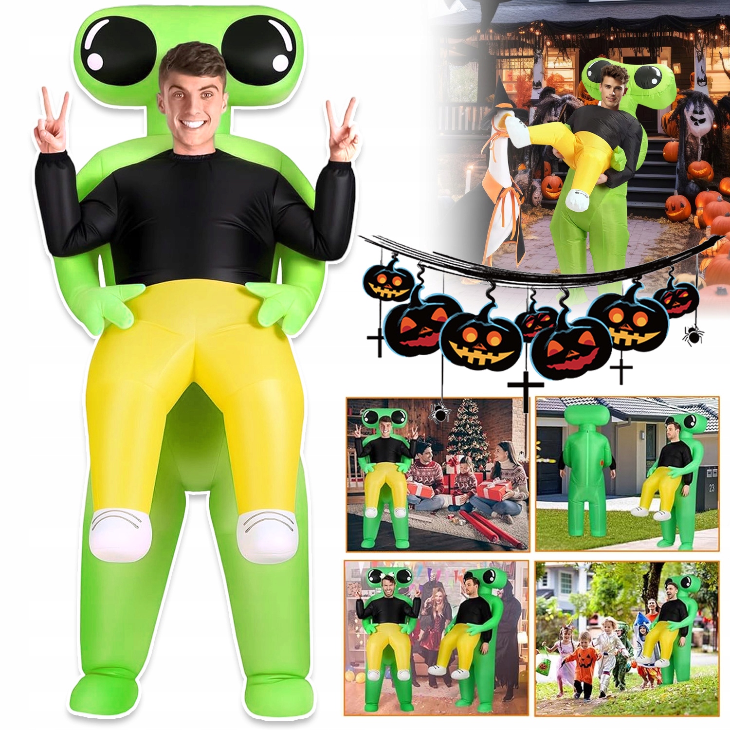 Nafukovací Kostým Alien Ufo Mimozemšťan Převlek Kostým Halloween Jako Dárek