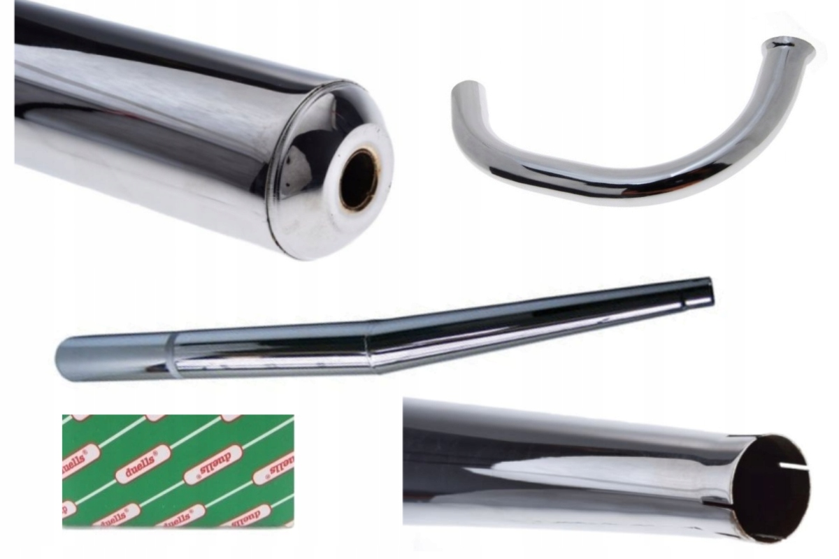 Tlmič Koleno Výfuk Výfukové Potrubie Mz Etz 150 Chrómované Duells Taiwan