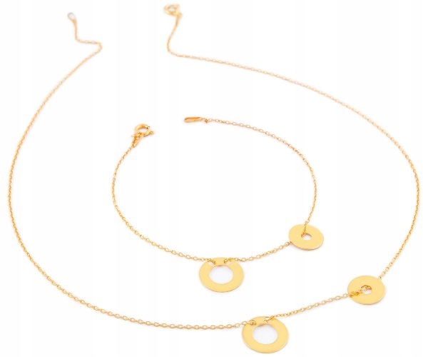 

Komplet celebrytka dwie zawieszki kółko obręcz 925