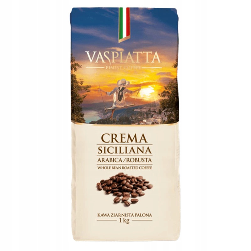 Kawa ziarnista Vaspiatta Crema Siciliana 1kg mocna i aromatyczna