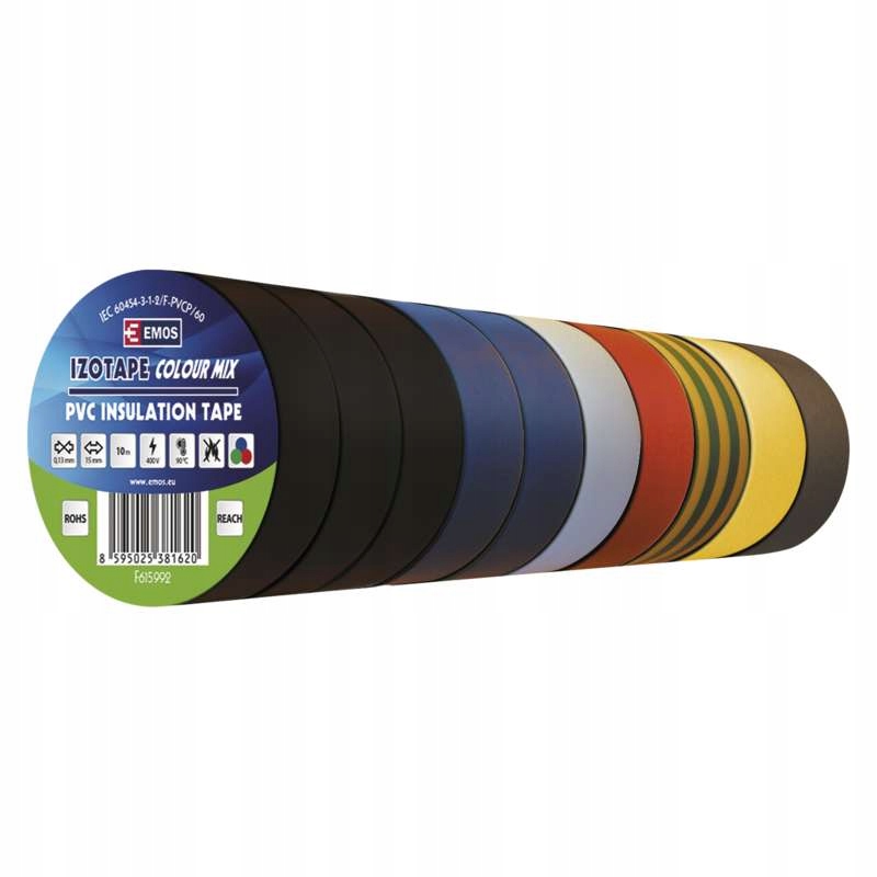 

Emos Taśma izolacyjna Pvc 15mm 10m mix 10szt