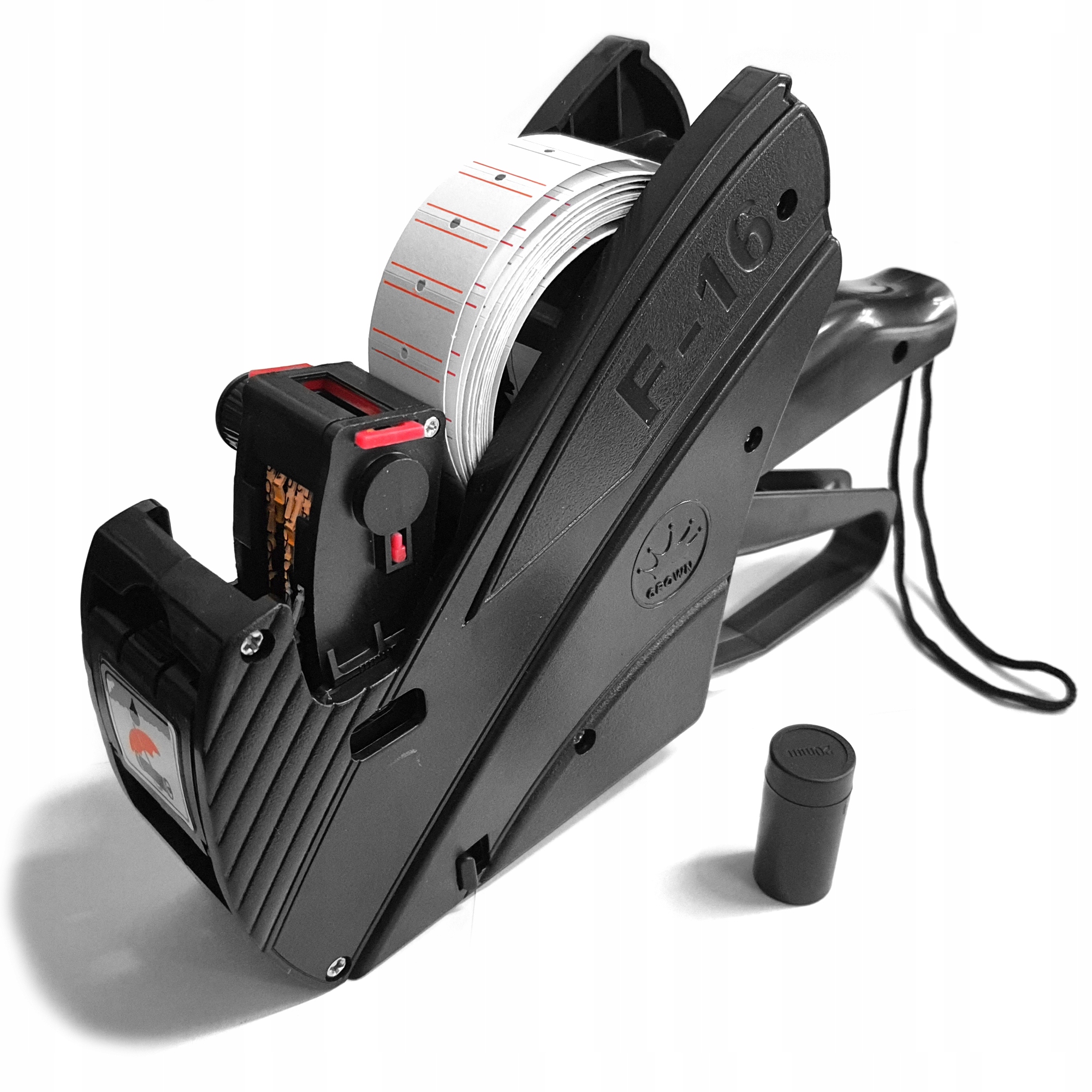 METKOWNICA JEDNORZĘDOWA Z POLSKIMI ZNAKAMI ZŁ F-16 NA TAŚMY DO UBRAŃ