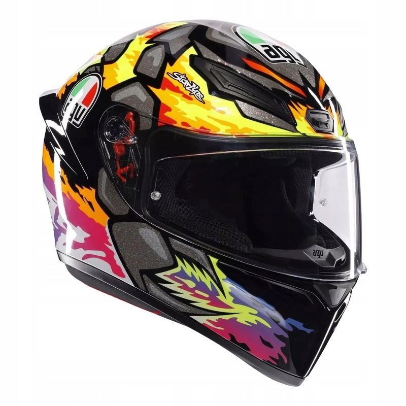 Motocyklová prilba Agv K1 S Bezzecchi čierna žltá fialová Darčeky
