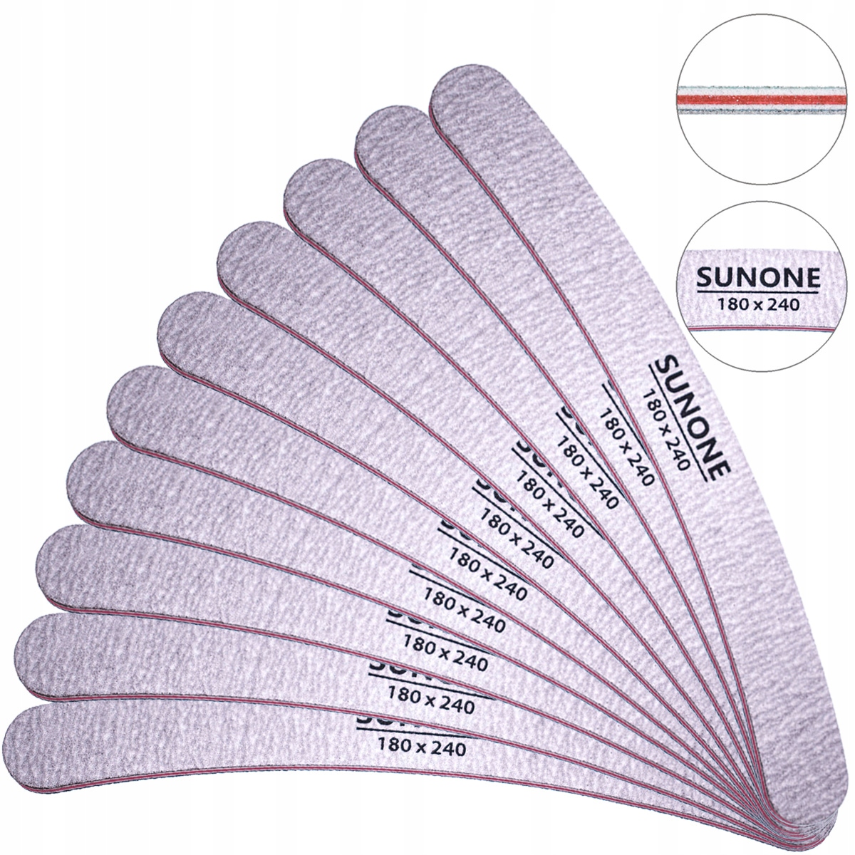 

Sunone Pilnik manicure 10szt banan zebra 180/240