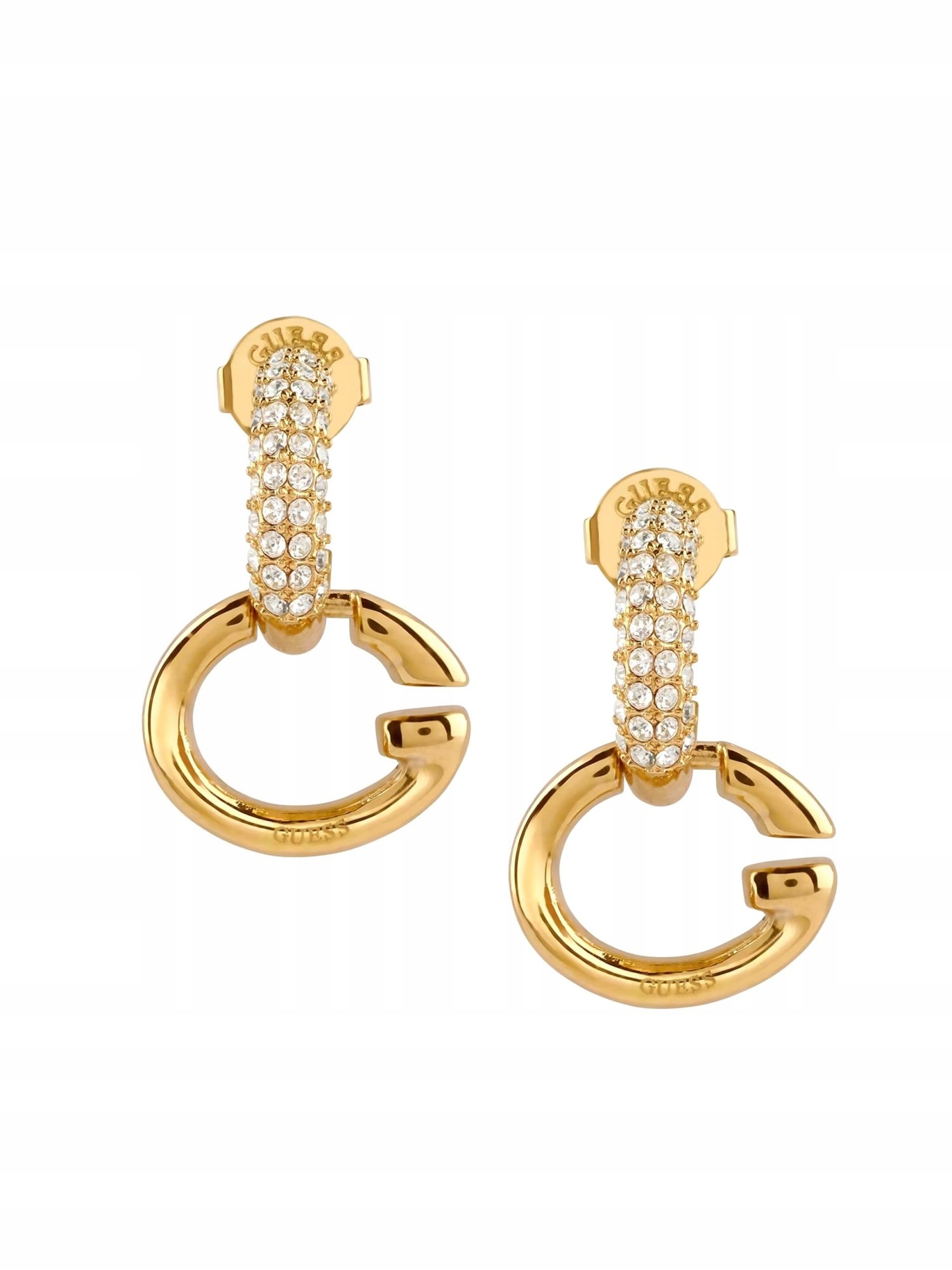 Guess Oh My G zlaté náušnice křišťály JUBE04521JW