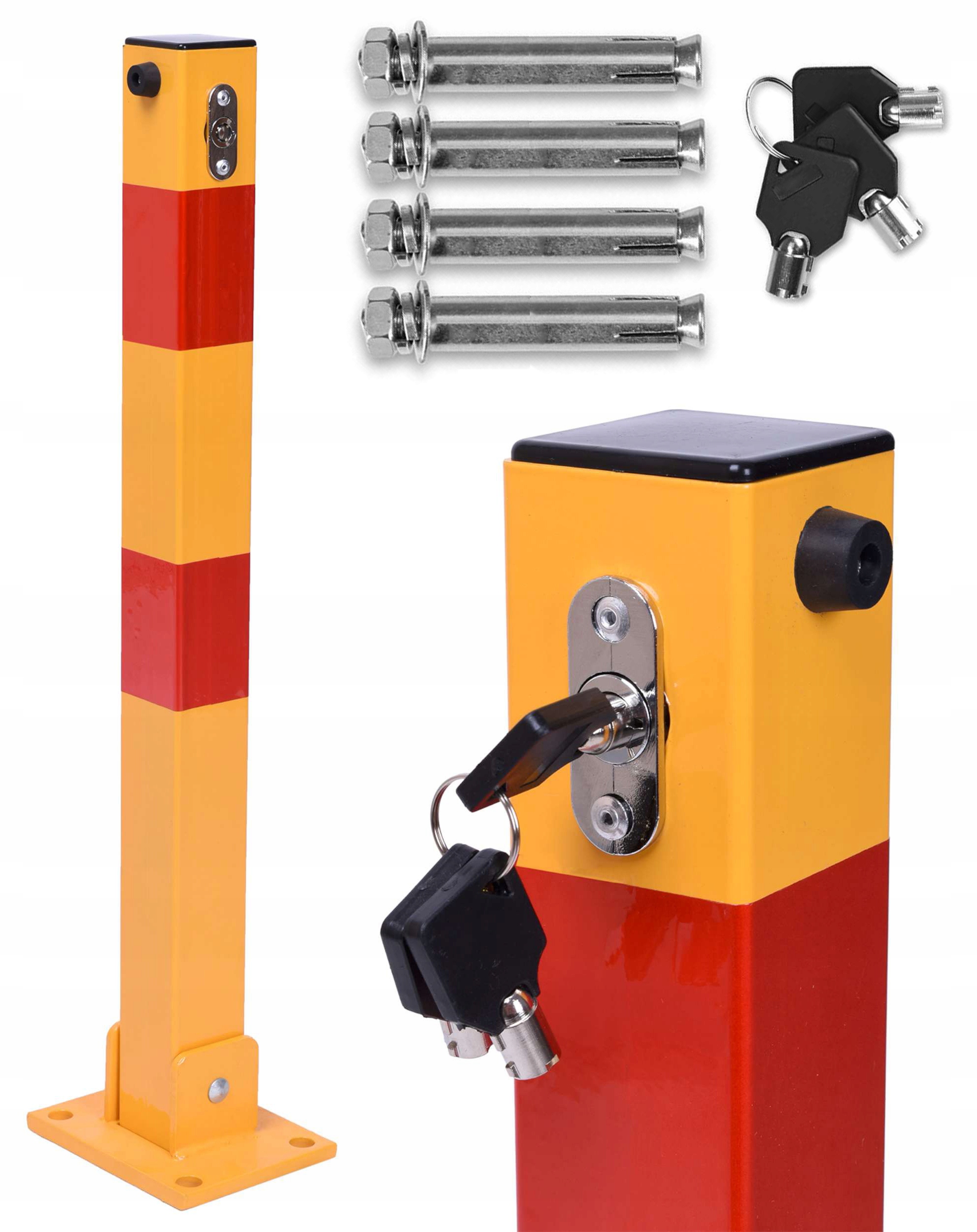 BLOKADA PARKINGOWA ZAPORA MIEJSCA PARKINGOWEGO SKŁADANA SŁUPEK NA KLUCZ