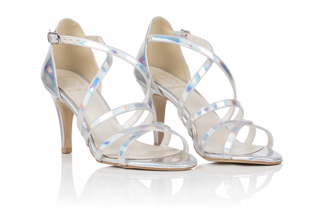 Sandały ślubne SAN 005 BUTDAM srebrne lustro 40