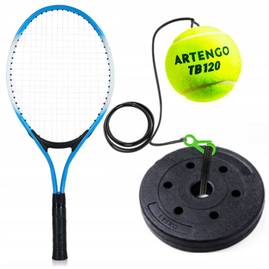 Tenis trainer Trener tenisa Piłka tenisowa na gumce Rakieta Junior