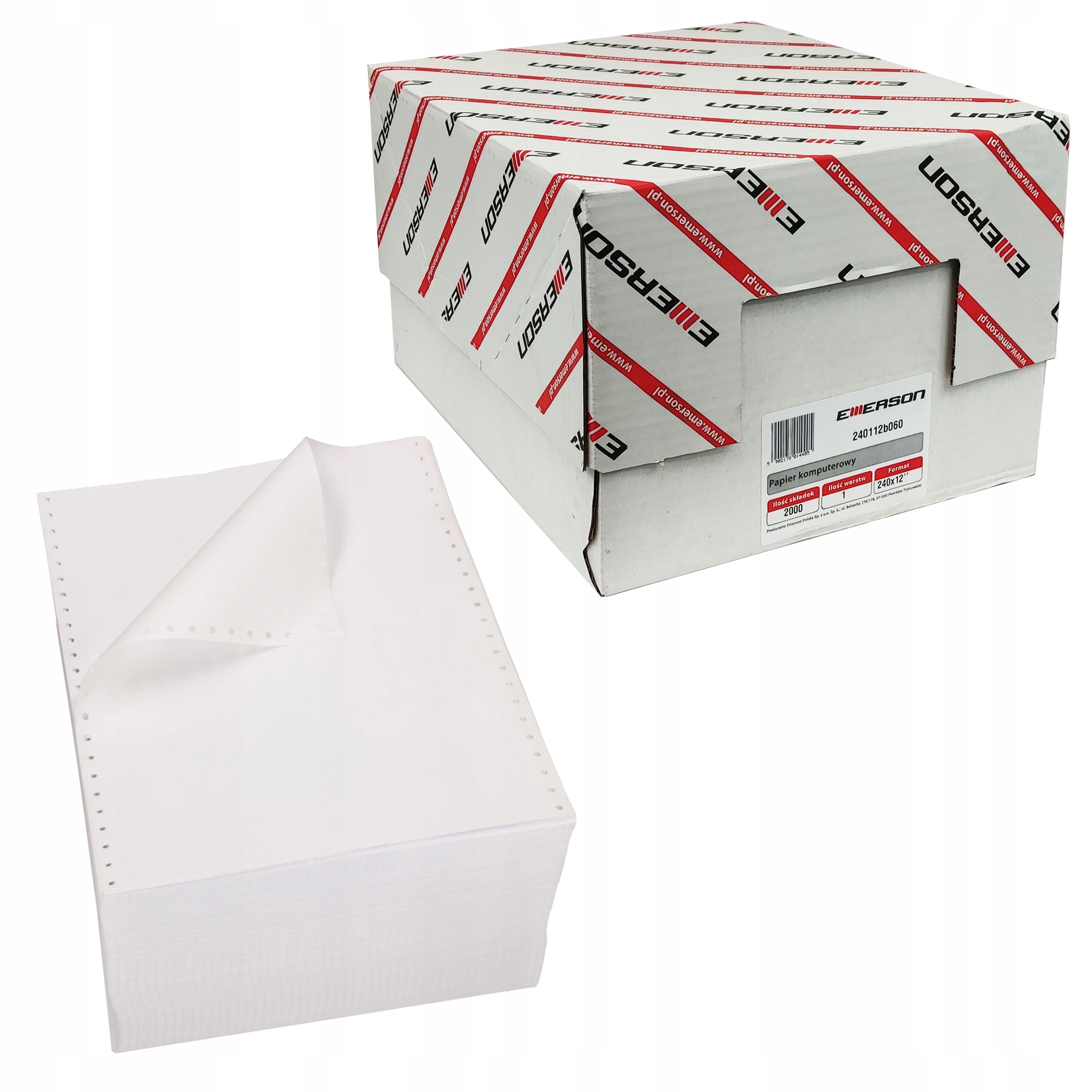 Skládací Počítačový Papír Tiskařský papír 240x12 1+0 60g, Emerson Extra