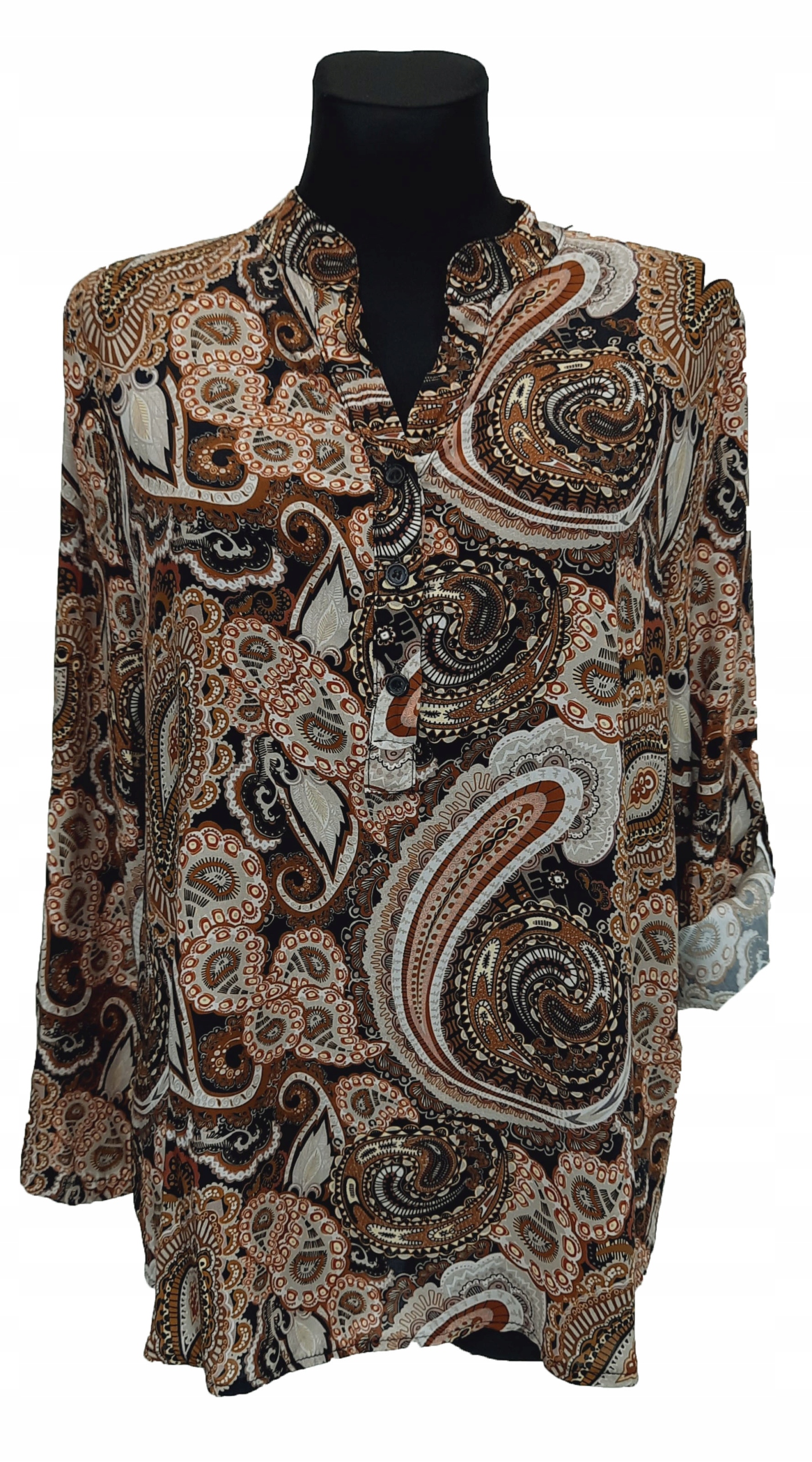 

Bluzka podwijany rękaw Marc Lauge wzorzysta L