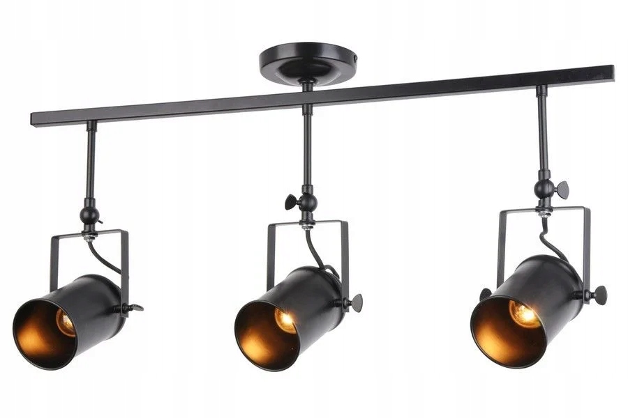 Stropní svítidlo Gemma černá 3xE27 40W Reality, retro-industriální styl