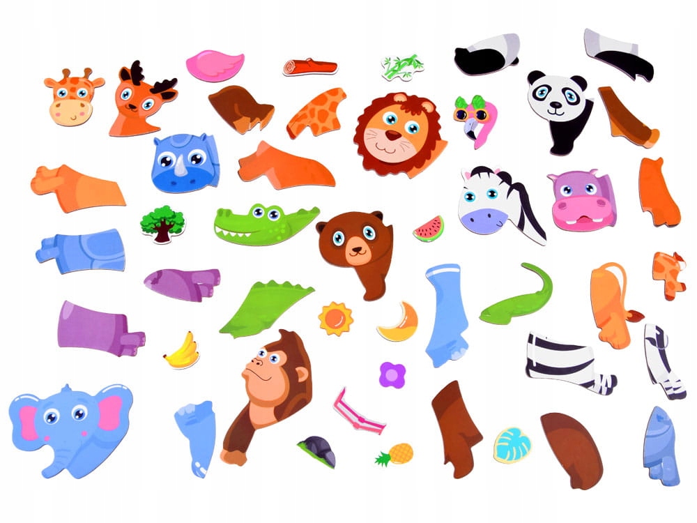 UKŁADANKA MAGNETYCZNA, puzzle zwierzęta ZOO Marka Jokomisiada