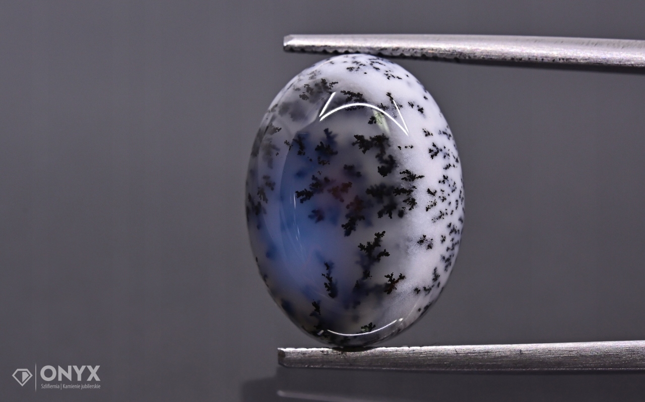 Dendritový achát z Turecka kabošon ovál 16x12 mm