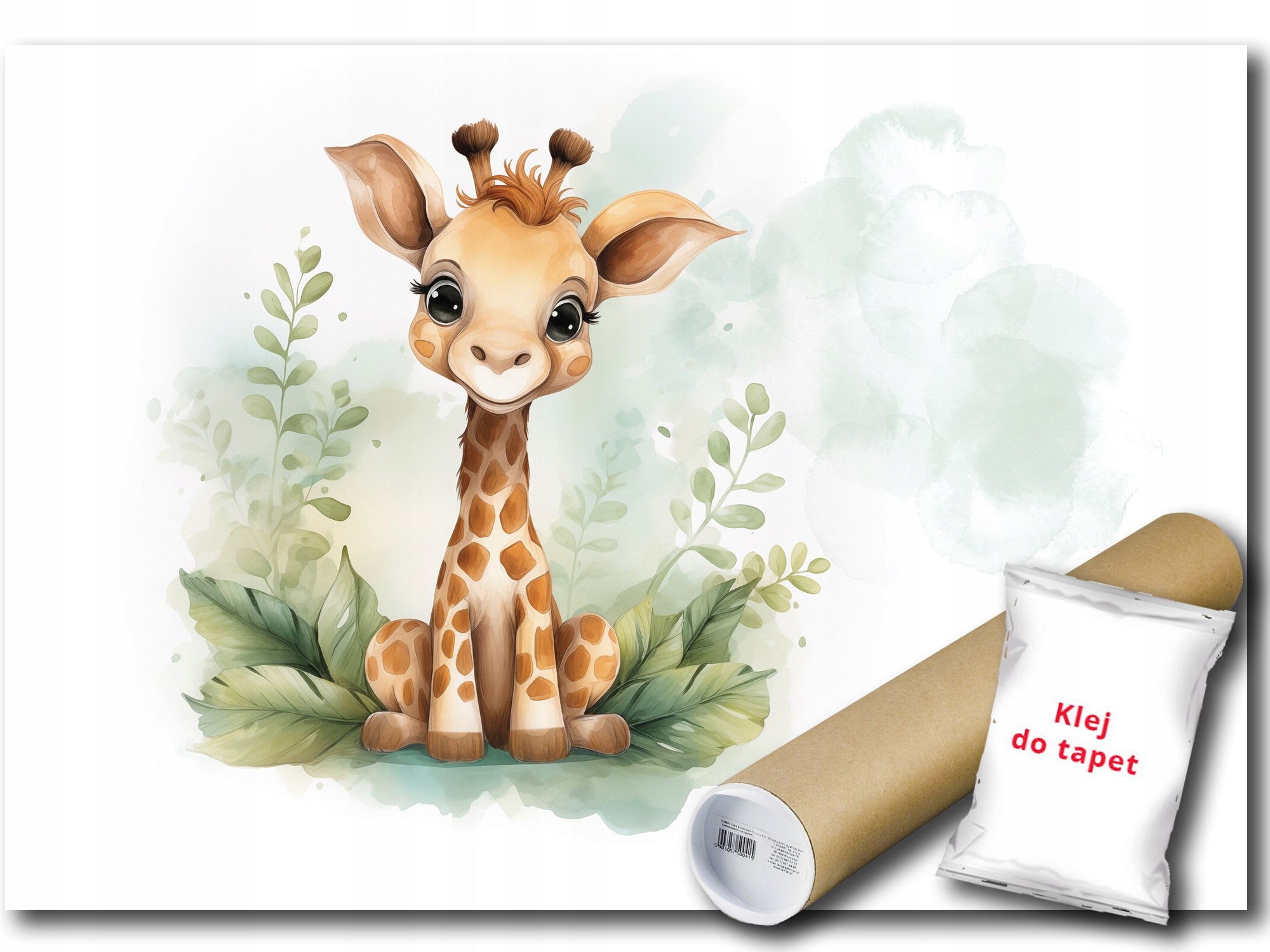 Fototapeta Flizelina Žirafa Afrika Safari Rastliny Akvarel 416x290