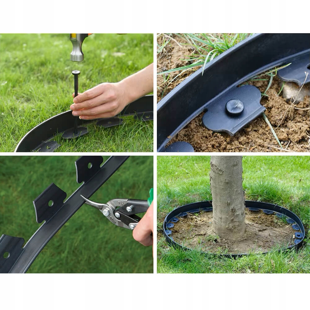 OBRZEŻE OGRODOWE TRAWNIKOWE 10m Wysokie 5cm Elastyczne 30 Szpilek Czarne Producent inny