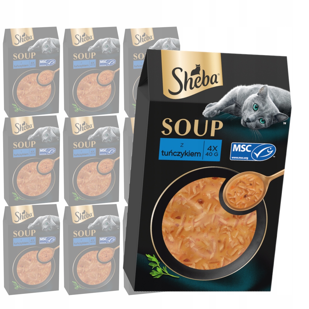 Sheba Polévka s tuňákem 40x40g Vlhké Krmivo v omáčce Polévka Pro Kočky