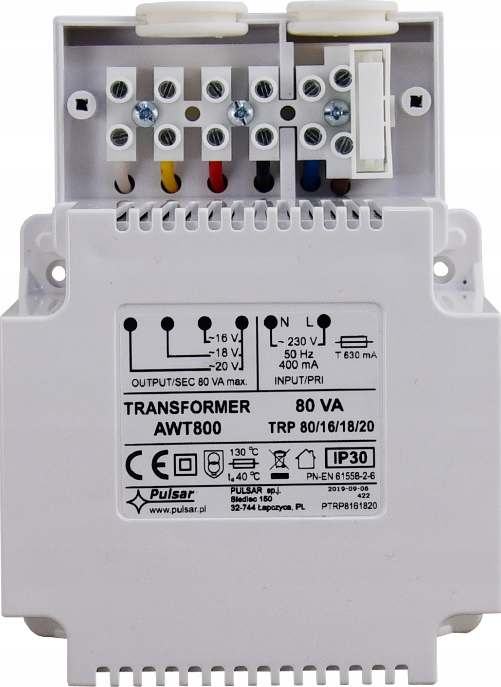 Transformator Pulsar AWT800 - TRP 80VA/16V/18V/20V EAN (GTIN) 5901643195168