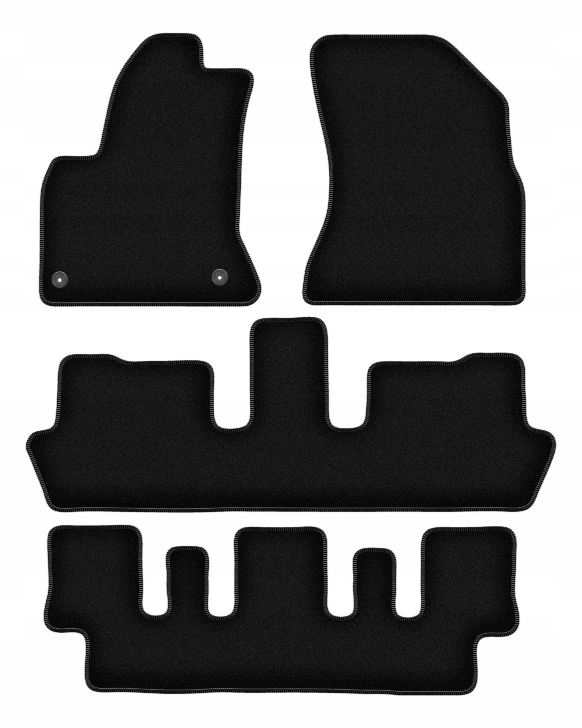 Velurové koberce Basic černé pro: Citroen C4 Grand Picasso 7 osob (2006-2)