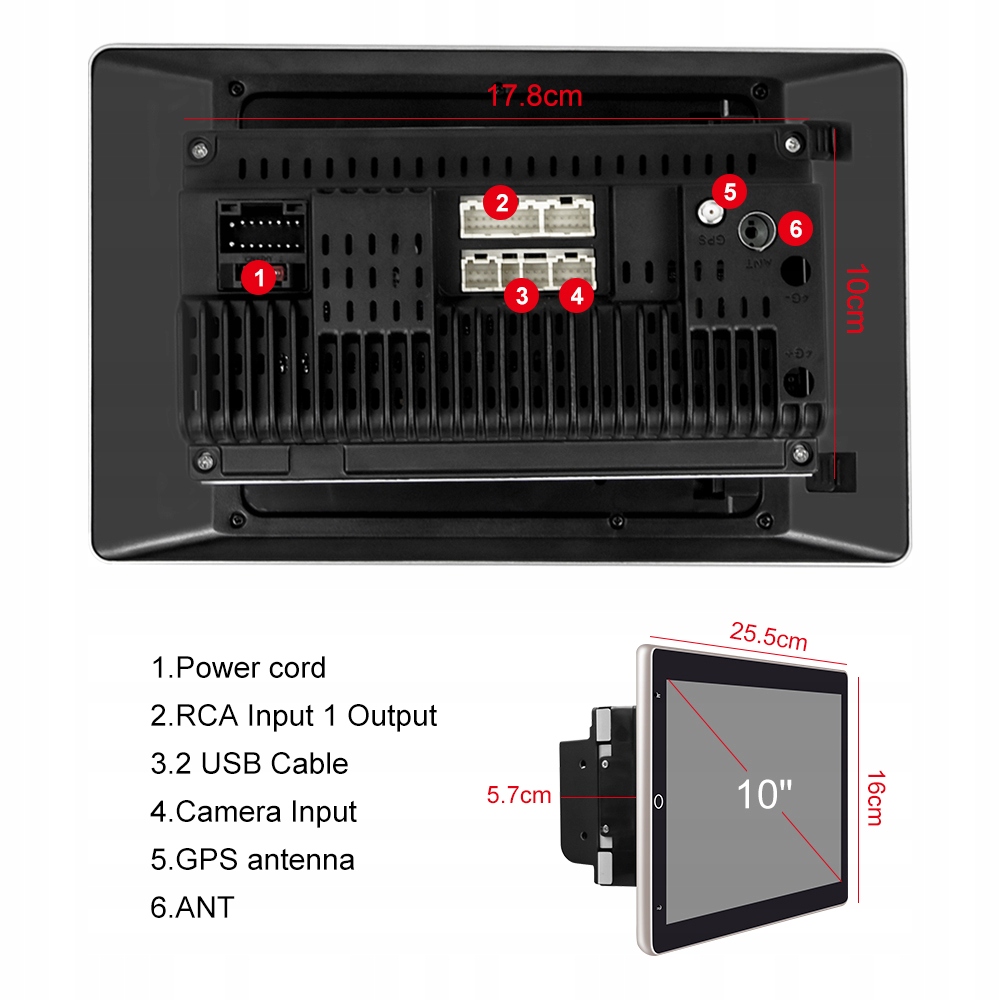 RADIO 2DIN ANDROID 2 5D 10 cali uniwersalny Display Size 0