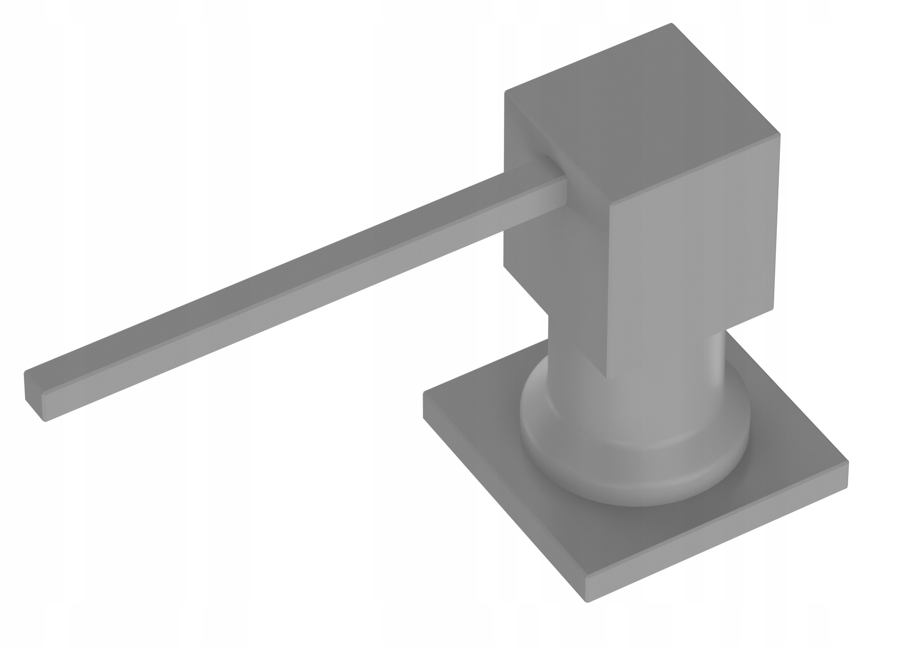 DOZOWNIK SZARY PŁYNU MYDŁA DO ZLEW KWADRATOWY Wysokość pojemnika 21.4 cm