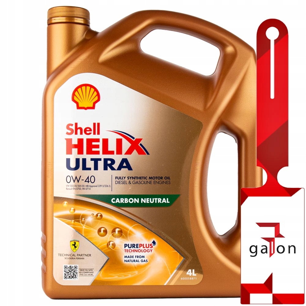 Shell Helix Ultra 0W40 A3/B4 4L syntetyczny olej silnikowy