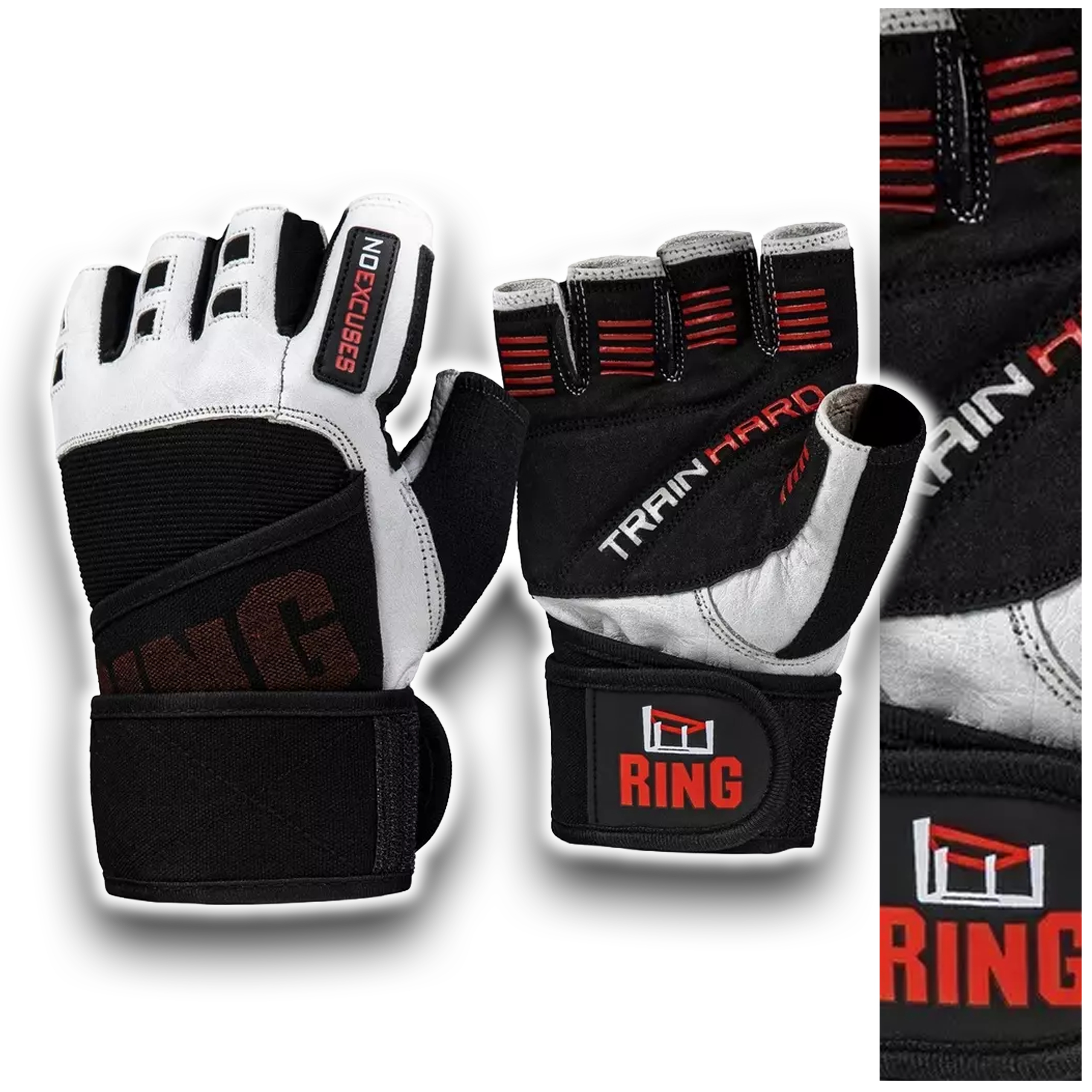 Kulturistické rukavice do fitness posilovny Ring "smash" vel. XL