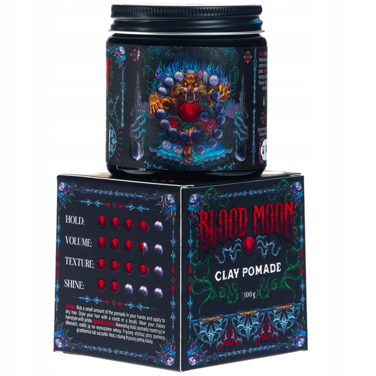 RareCraft, matná hlína na vlasy Blood Moon Oil Based Clay Pomade, 100 g