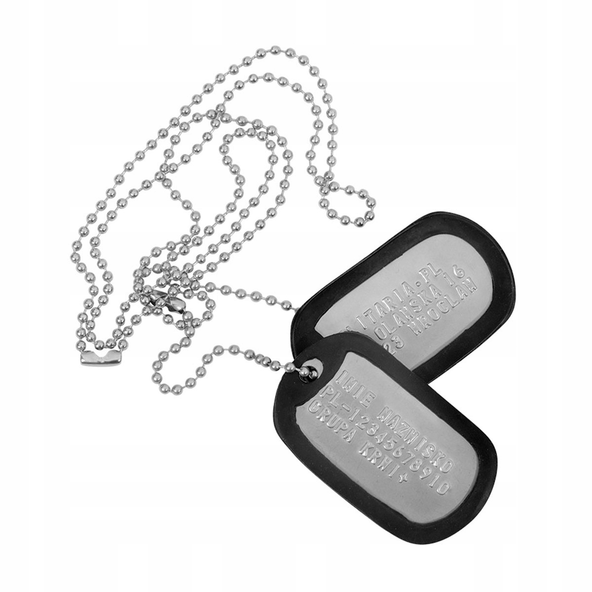 

Nieśmiertelnik Dog Tag z wybiciem - własny tekst