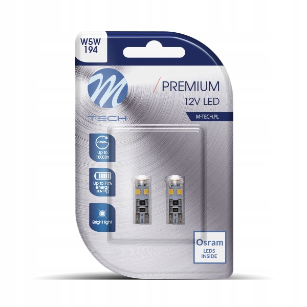 

Osram M-tech, postojówki W5W T10 LB312w