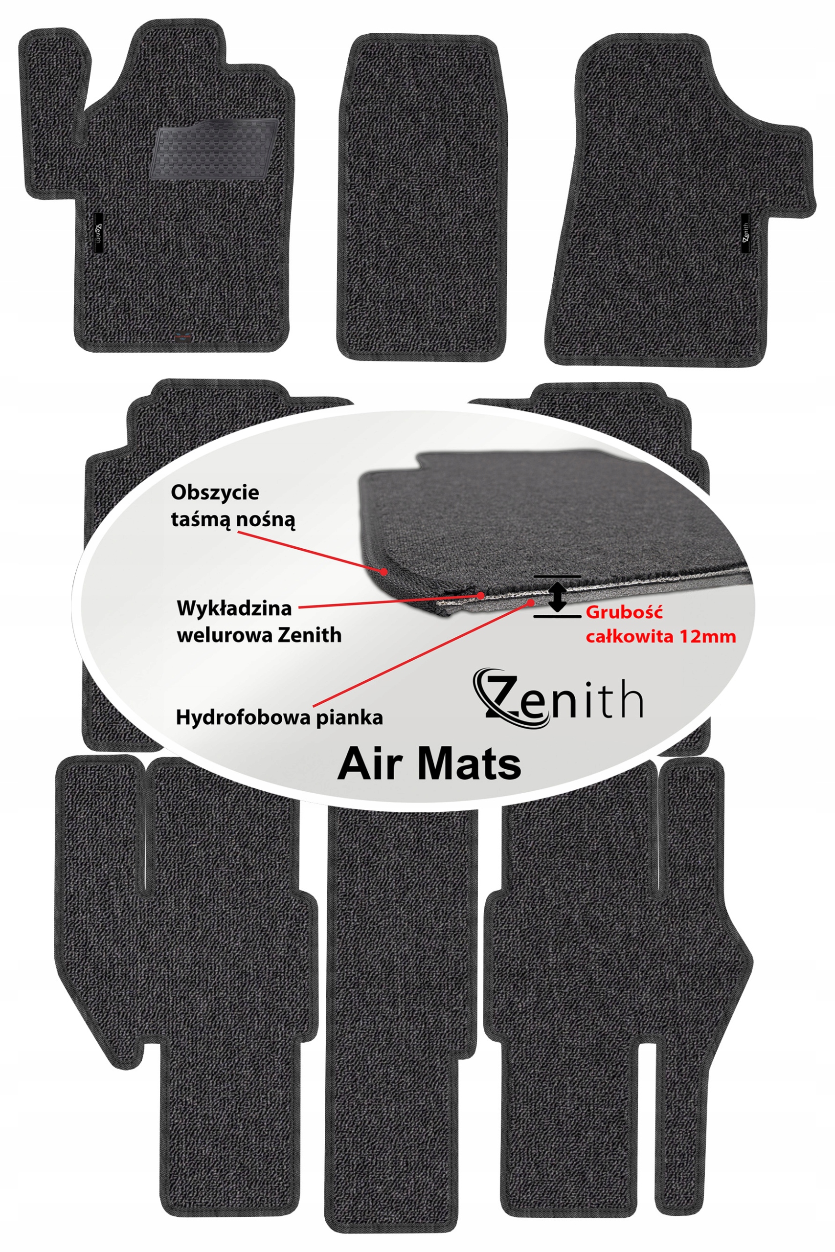 Mercedes Viano II Van 2014 Velúrové koberčeky do auta Zenith Air Mats