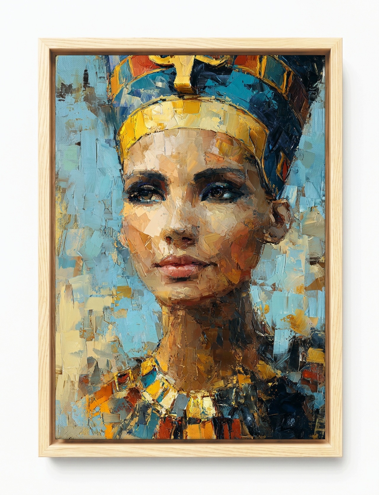 Obraz Rám American Box Portrét Impasto Egypt Královna Nefertiti 80x120