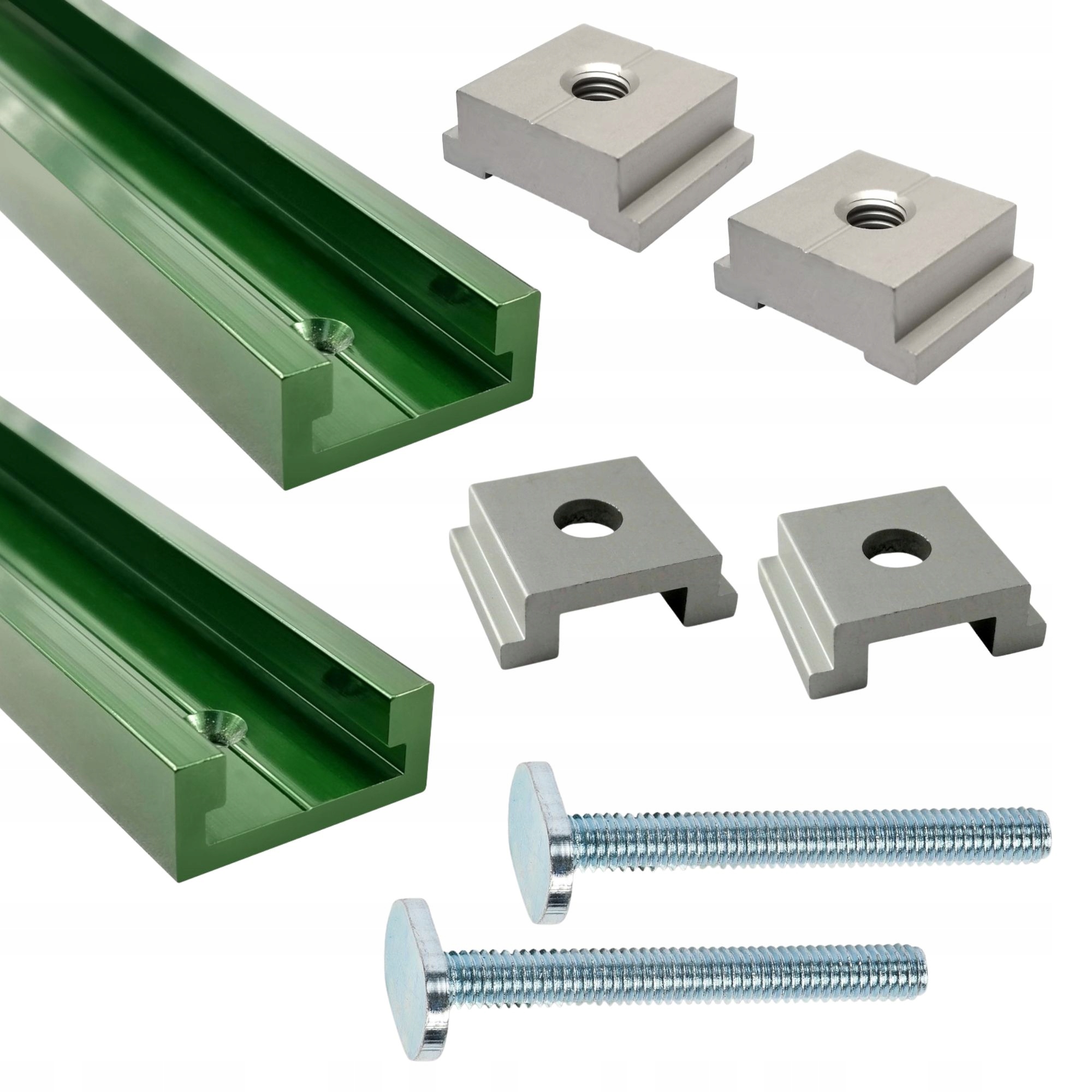 2x profilová lišta 81 cm Miter Track s vsuvkami a šrouby pro příkladníky a sáňky