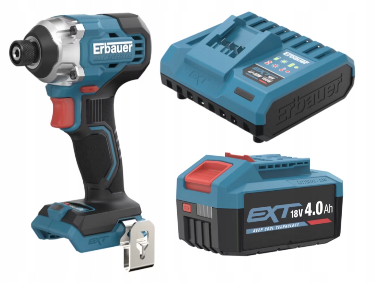 Zestaw Zakrętarka udarowa Erbauer G2 18 V 1 x 4 Ah