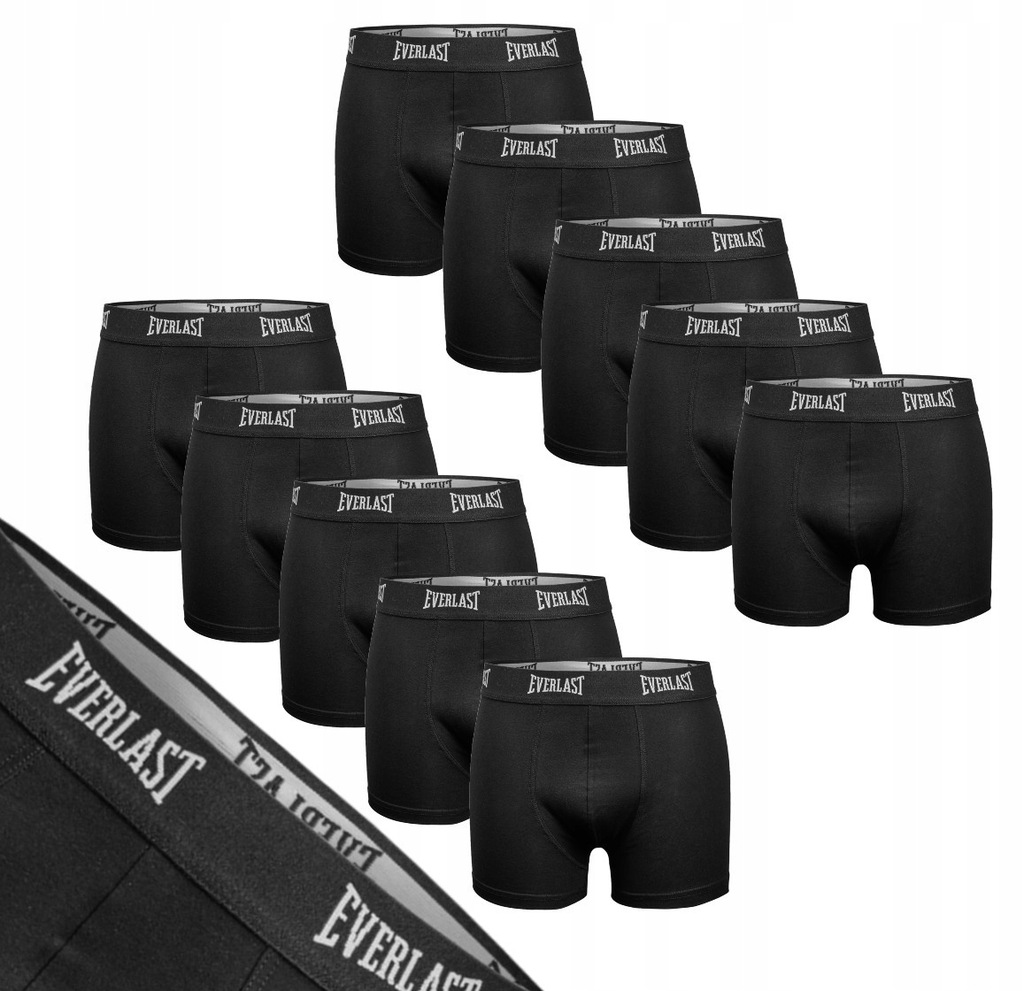 Everlast pánské bavlněné boxerky 10PAK vel. M černé