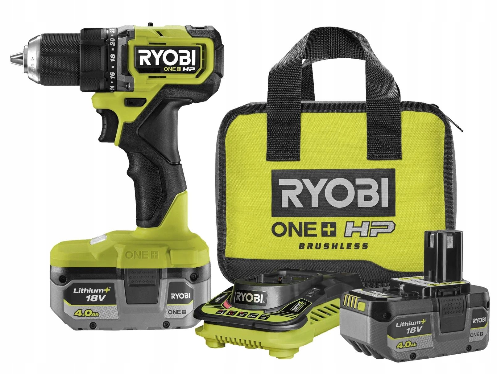 Ryobi RDD18C-2C40S Bezszczotkowa wiertarko-wkrętarka 18V One+ Hp +2 Aku 4,0