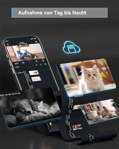 BLURAMS Kamera 2K Wewnętrzna 360° WiFi Nocna Dla Zwierząt Alexa Google — miniatura 6