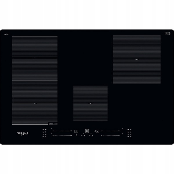 Indukční varná deska Whirlpool WFS0377 Ne/ixl široká 77 cm černá