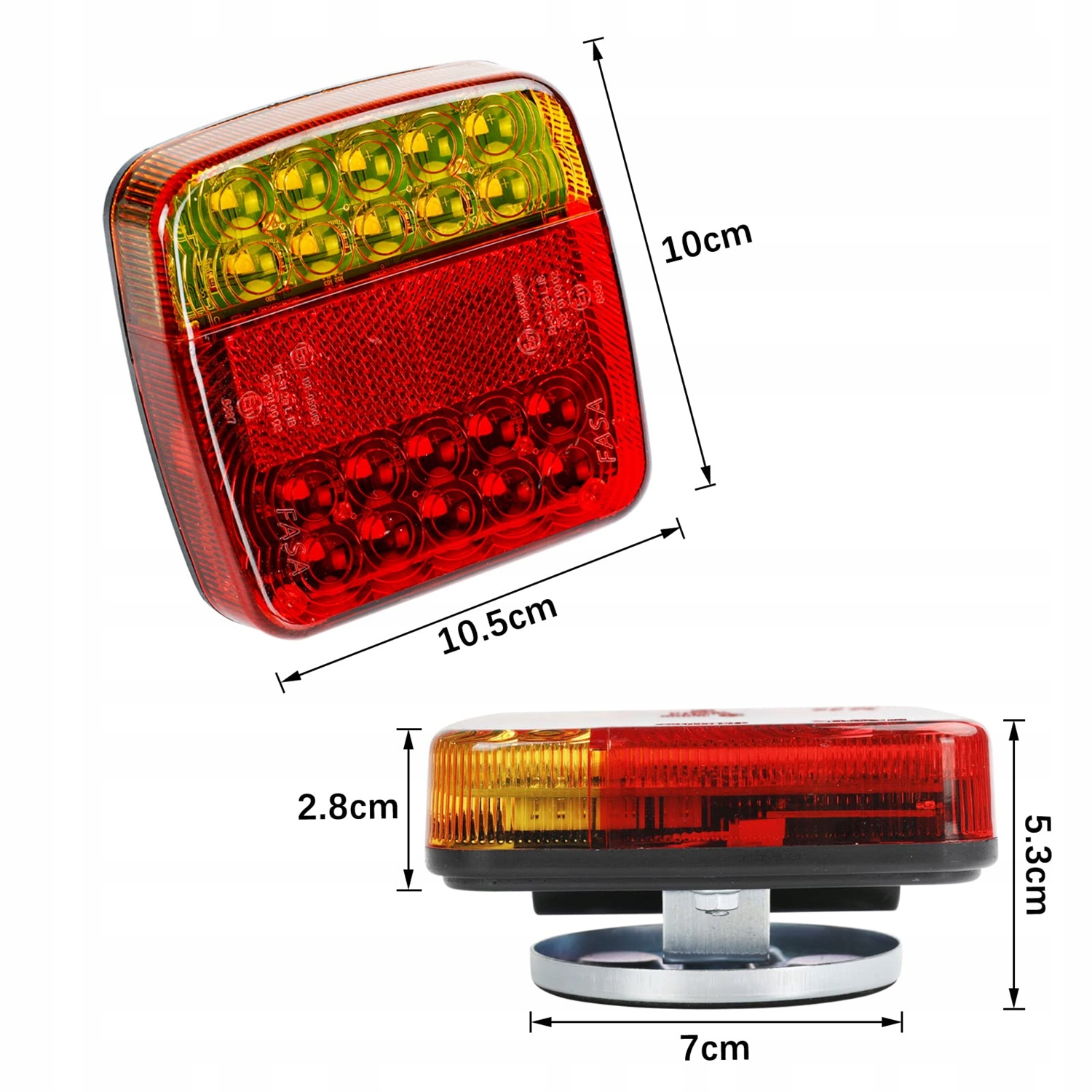 Belaidžių magnetinių priekabos LED žibintų komplektas, 12–24 V, 7 kontaktų, IP65, 5 funkcijų, 2000 mAh