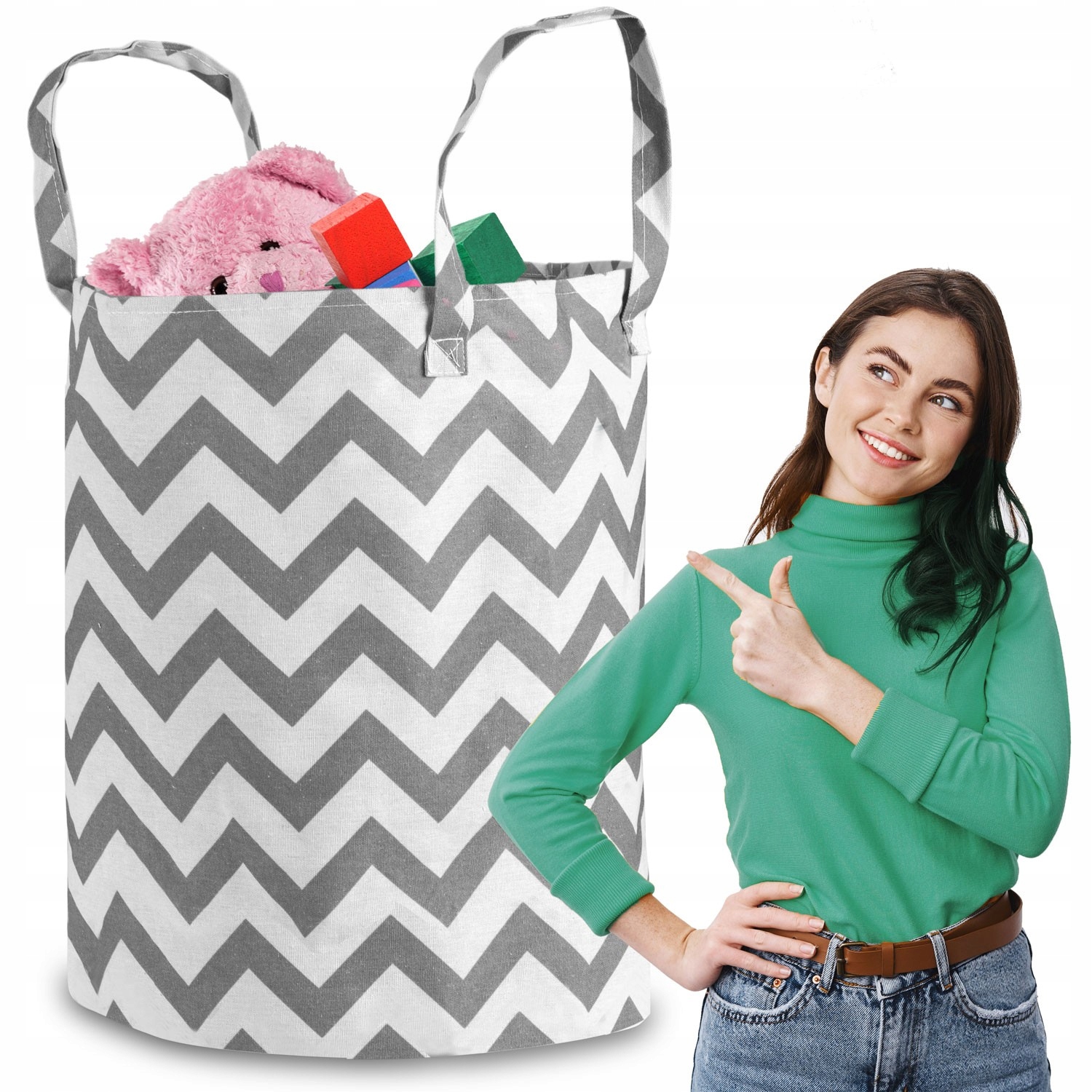 Kosz pojemnik na zabawki Nukido - szary