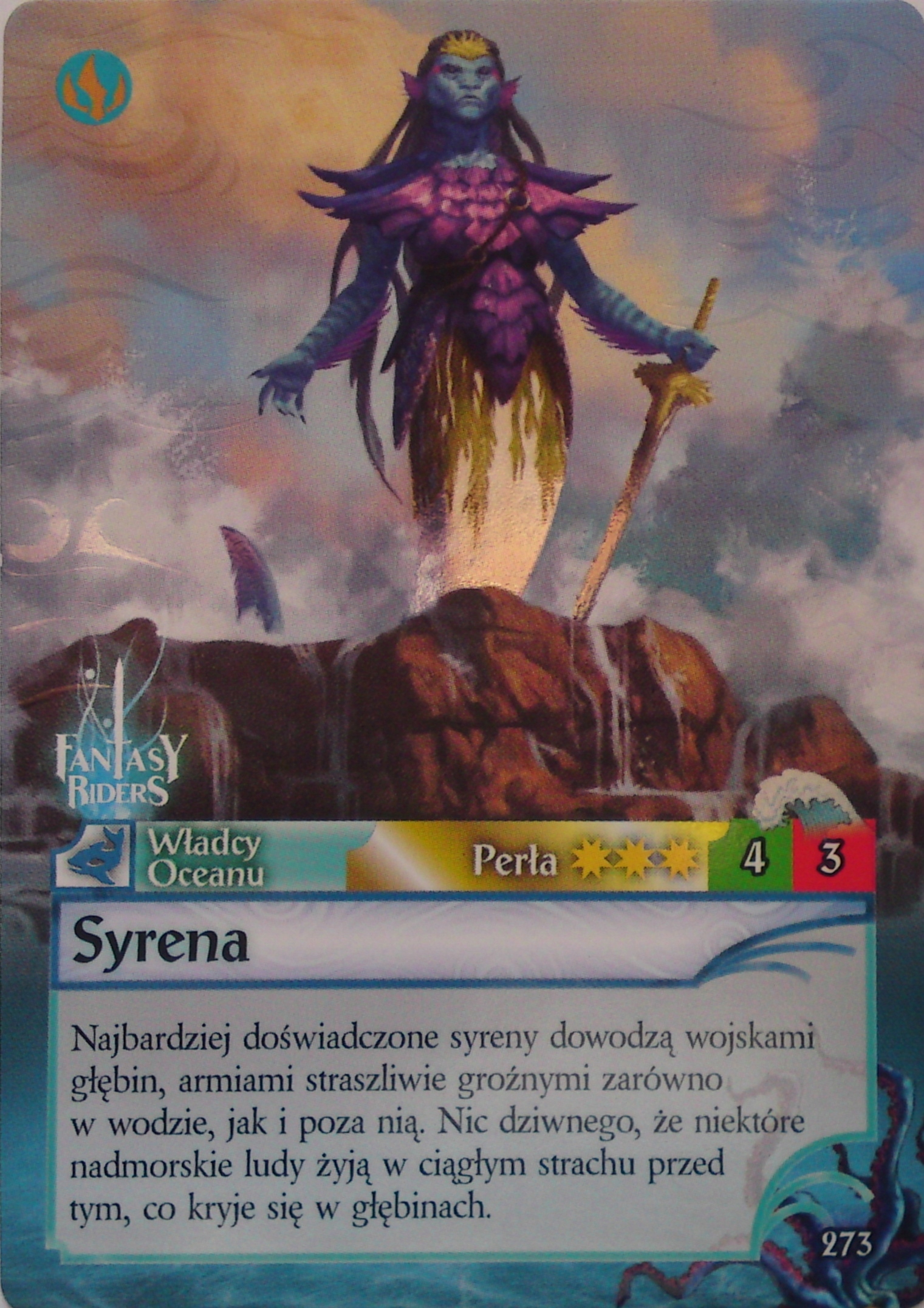 Karta Kolekcjonerska Panini Fantasy Riders Władcy Oceanu Syrena Perła 273