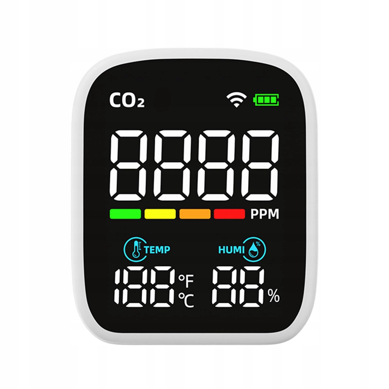 Elektronický monitor CO2 teploty Wi-Fi vlhkoměr, měřič CO2