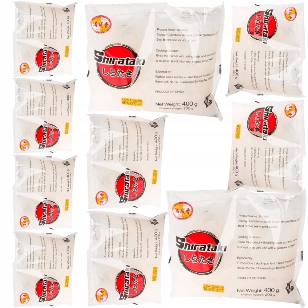 10x Těstoviny Shirataki Konjac Angel Hair Zdravá Dieta Nudličky bez kalorií 400 g
