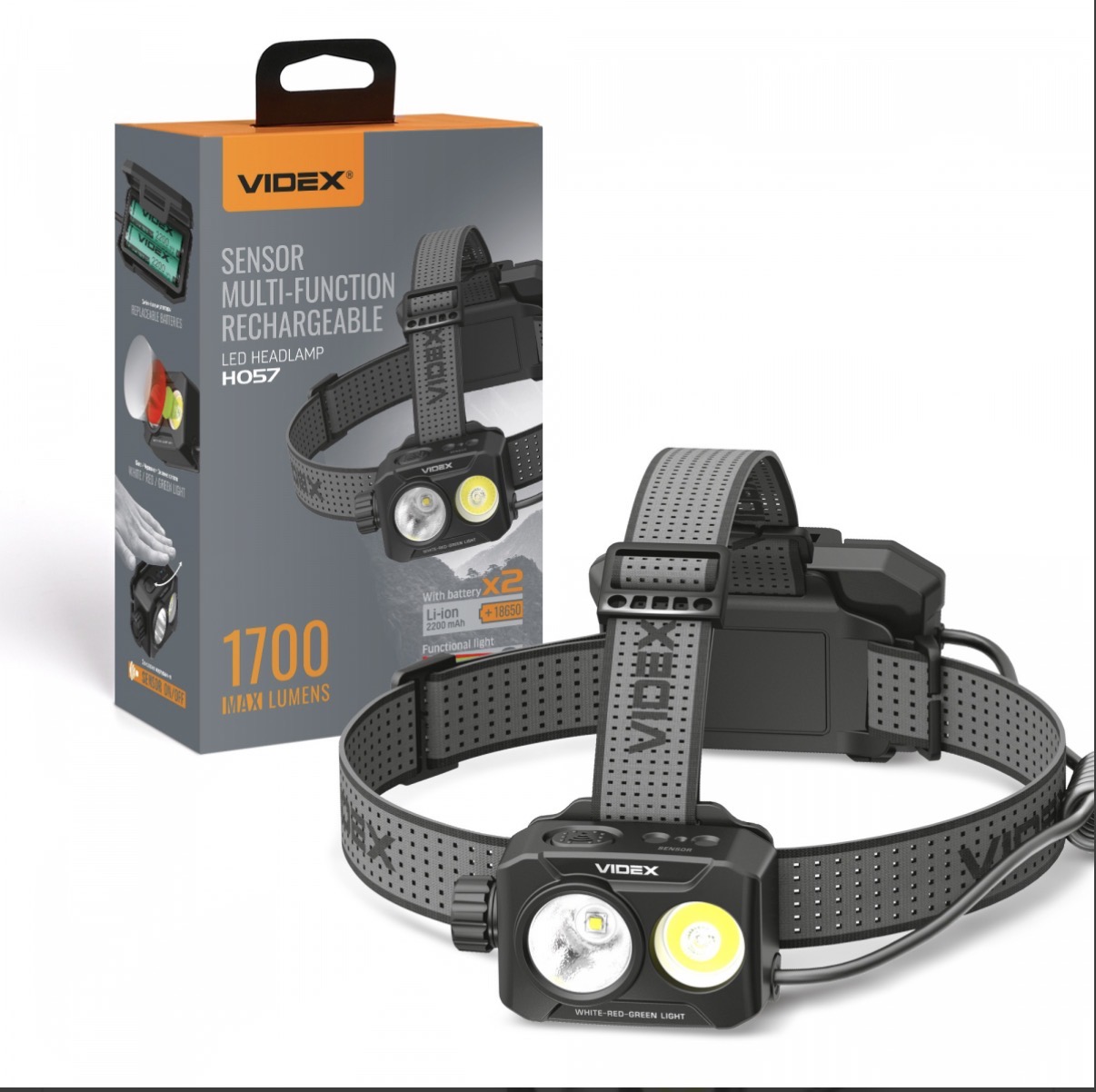 Čelovka Videx 1700 lm Led