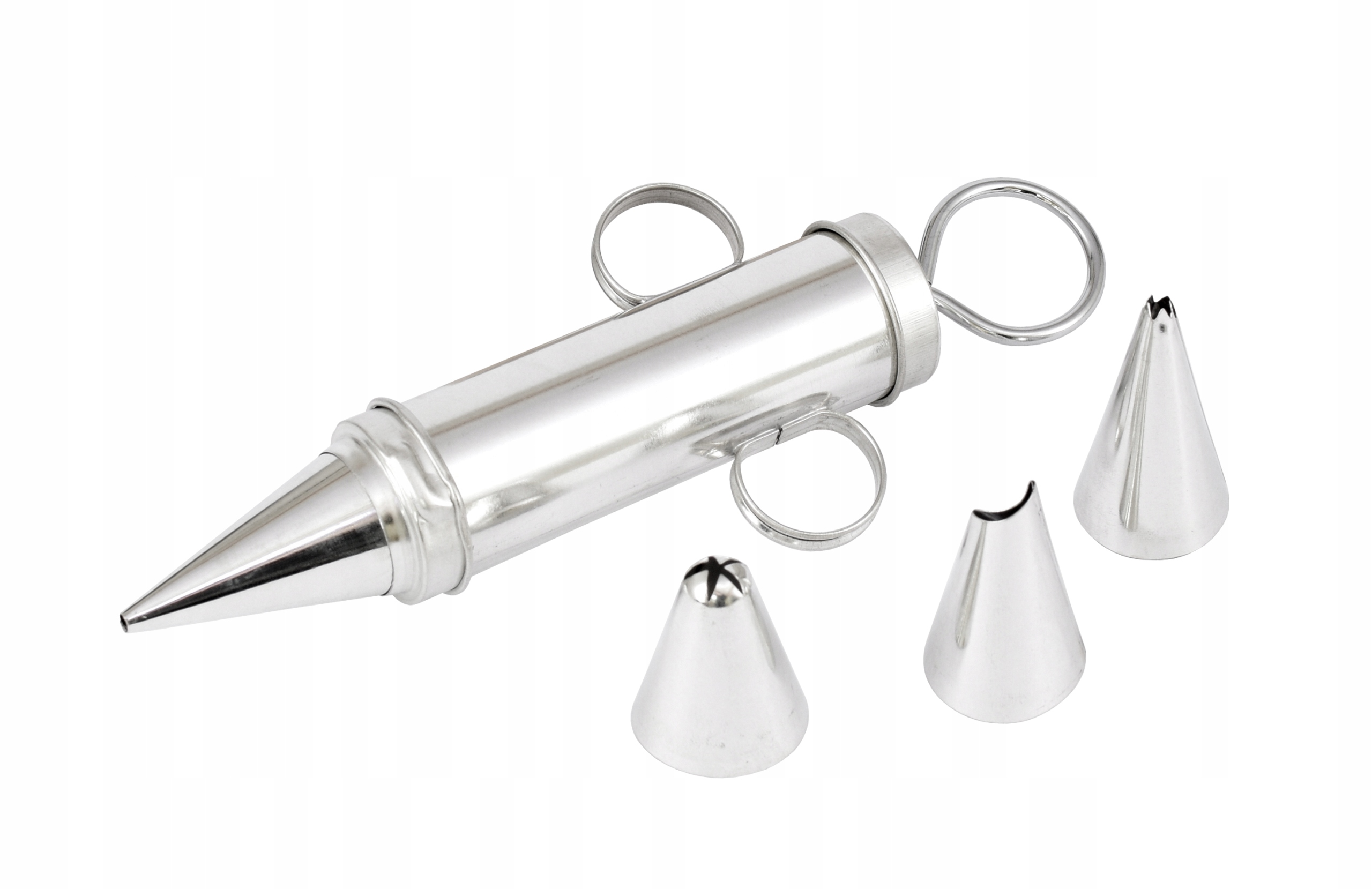 Dekorator do ciast tortów METALOWY szpryca strzykawka do KREMU lukru masy