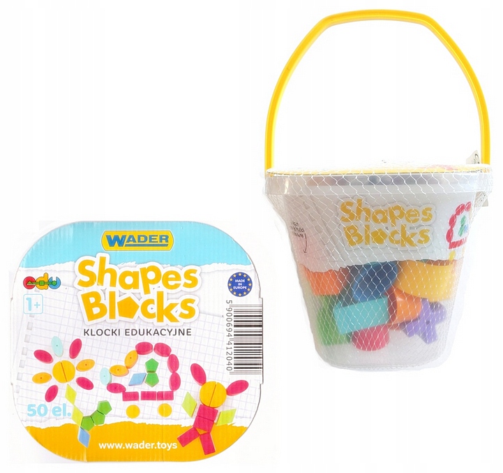 

Klocki Edukacyjne Wader wiaderko 50 elementów 1+