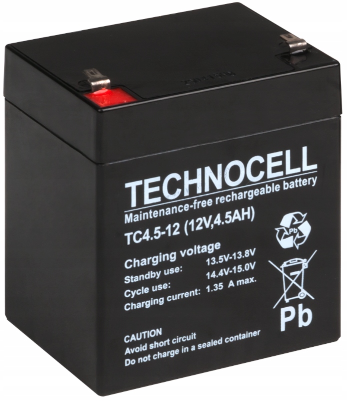 AKUMULATOR BATERIA AGM VRLA TECHNOCELL TC 4,5Ah 12V TC4,5-12 TC4.5-12 UPS