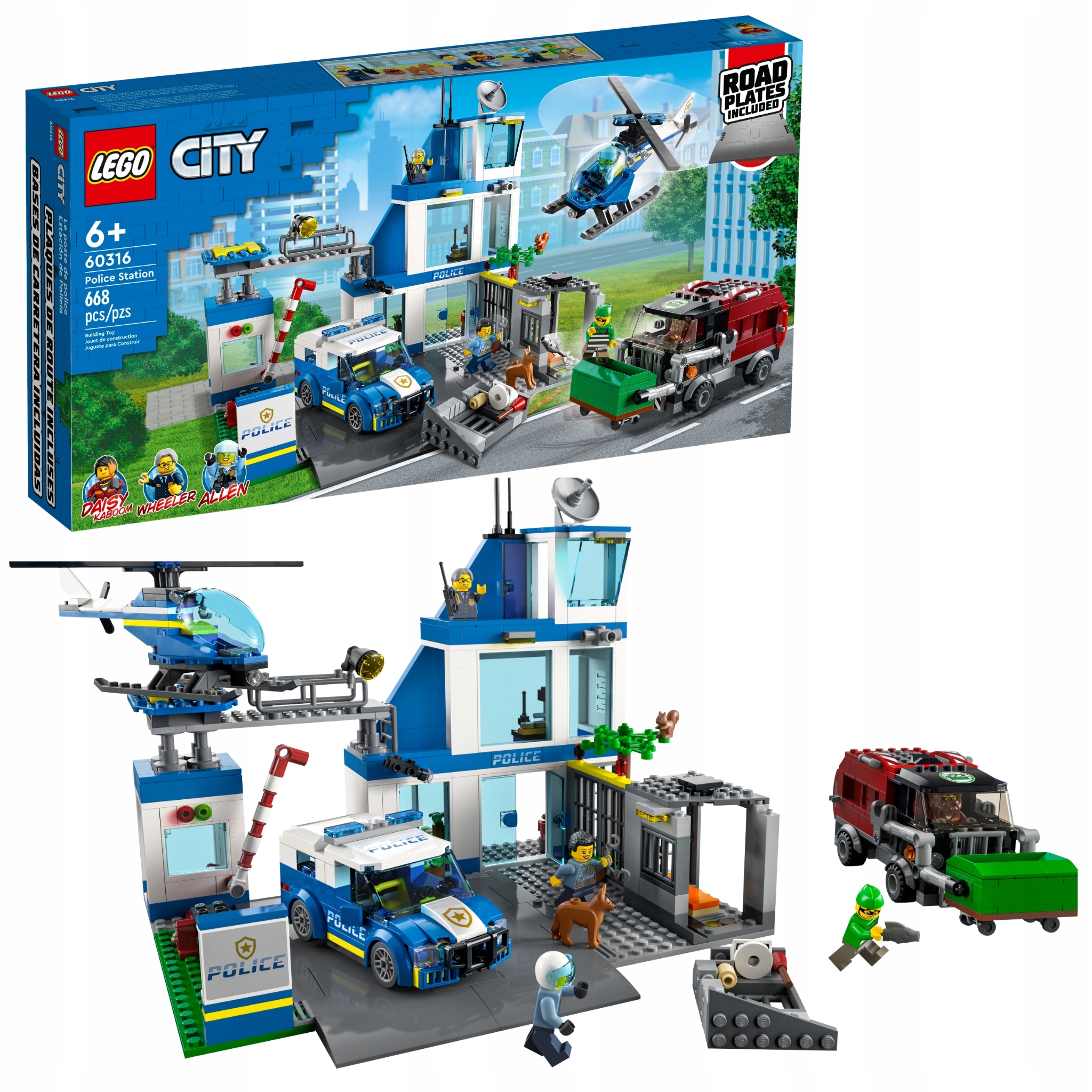 Lego City 60316 Policejní stanice Popelářský vůz 5 Minifigurek 668 dílů