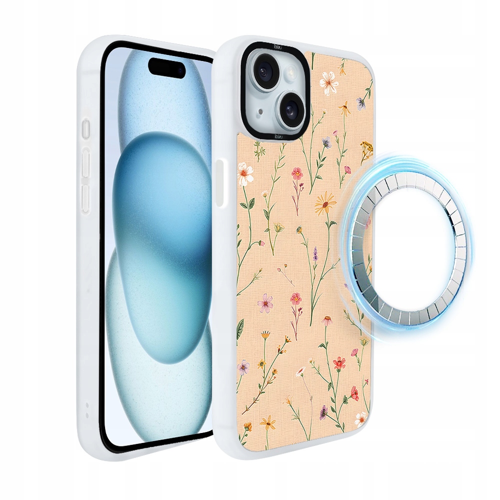 Pouzdro pro iPhone 15 Ibizu DropGuard Matt s MagSafe, korálová louka