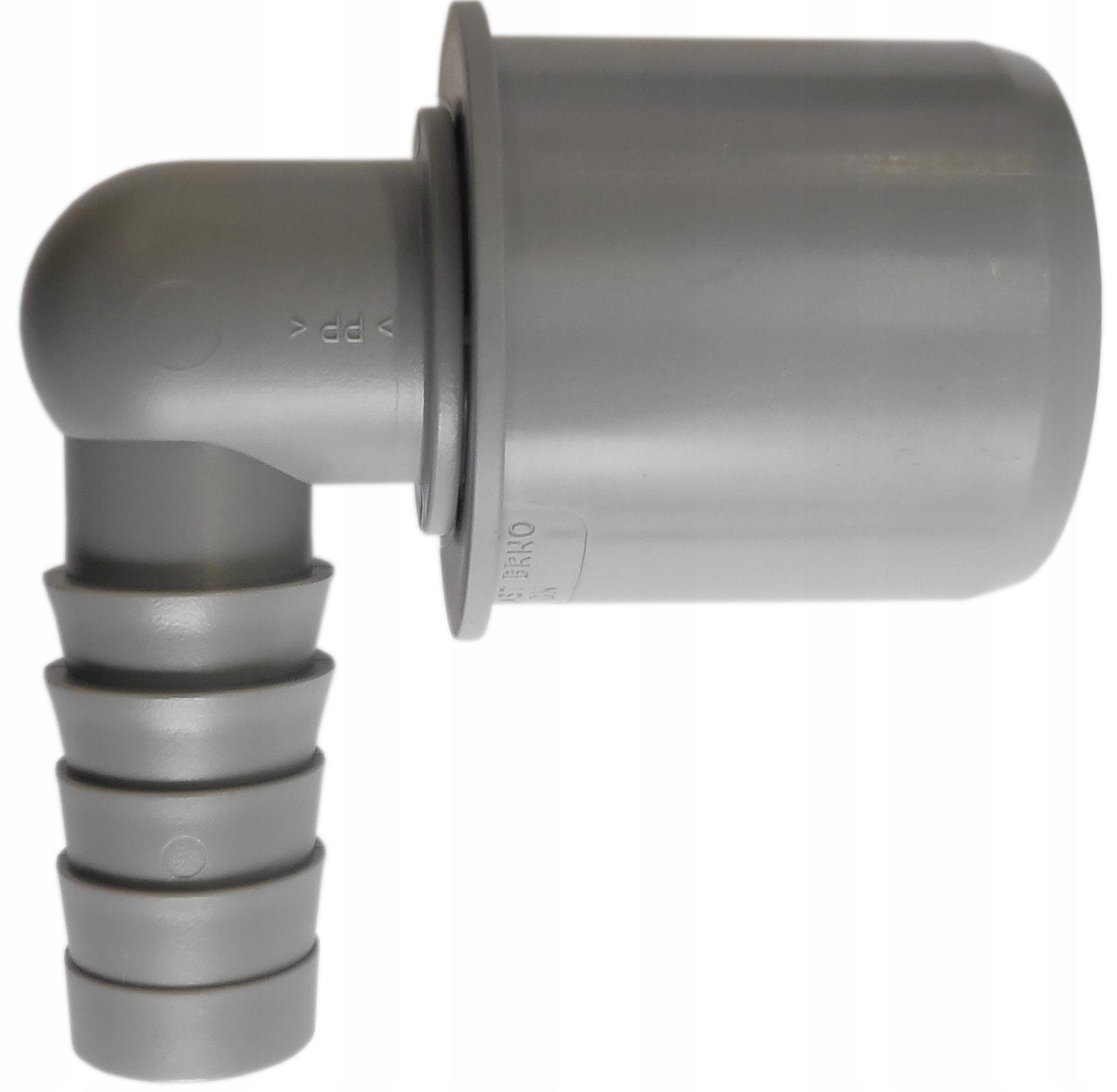 KOŃCÓWKA FI50 KĄTOWA Z WYJŚCIEM NA WĄŻ 19-21 MM