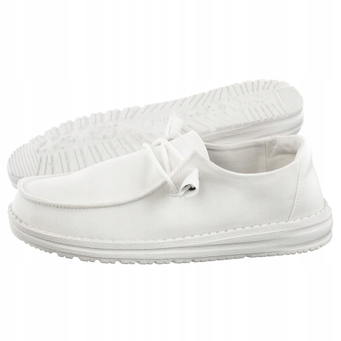 Dámské polobotky Hey Dude Wendy Slub Canvas White 40063-100 Bílé